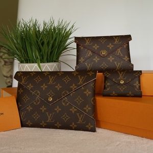 Pochette kirigami en lin Louis Vuitton Marron en Lin - 32968768